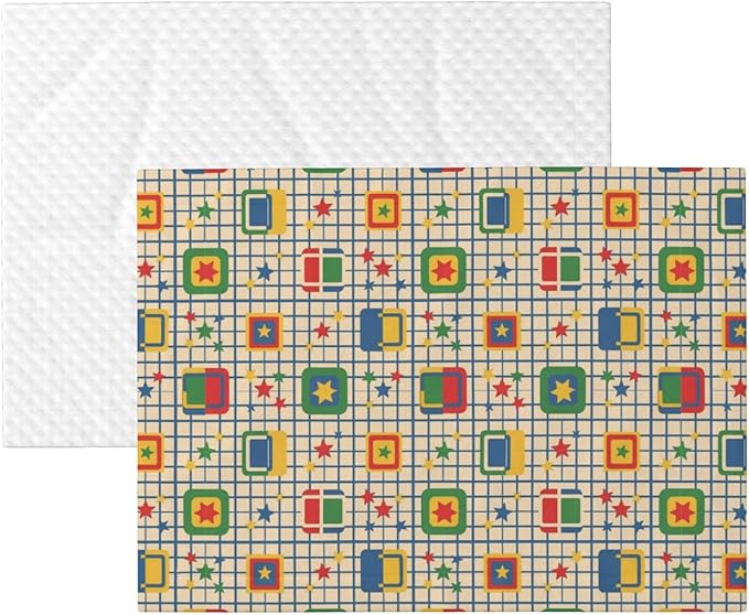 Pet Blanket for Indoor Outdoor Use, Abstract Mid Century Modern Grid, Two Sided Reversible Plush Mat with Bumpy Dot Texture for Patios Crates Portable Bed Companion