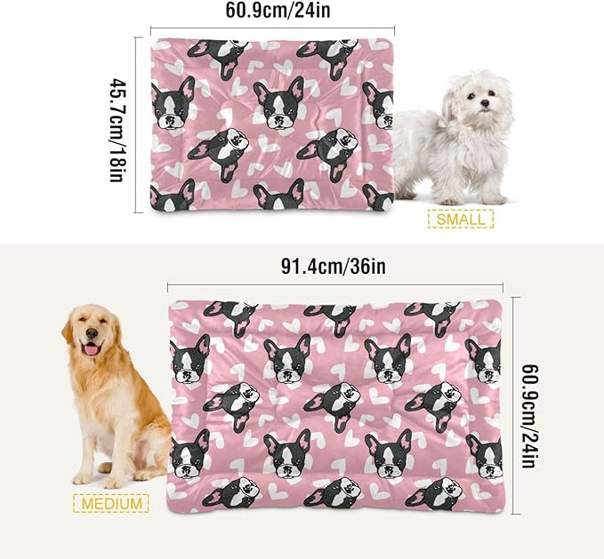 Cute French Bulldog Pet Bed Cute Dog Bed Mat Absorbing Non Slip Pad Pet Sleeping Mat for Small, Medium, and Large Dogs Puppy Cat 24 in x 18 in