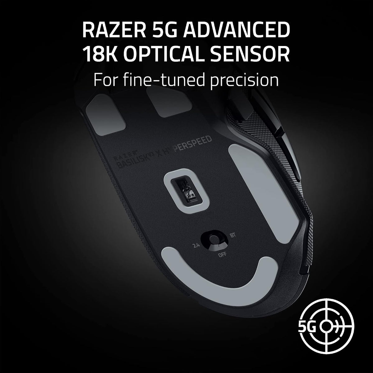 Razer Basilisk V3 X HyperSpeed Customizable Wireless Gaming Mouse, Black