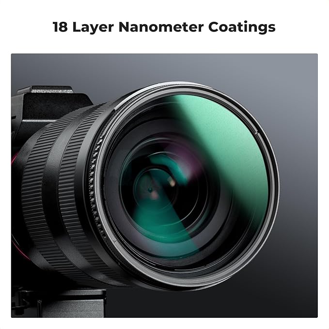 K&F CONCEPT 40.5mm Black Diffusion 1/4 Filter + Lens Cap, Mist Cinematic Effect