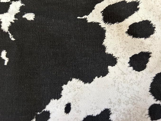 Organic Cotton Canvas Dog Bed: Removable Cover, Natural Fill - Made in USA (Cow Print Black White, Medium 28" x 8" inches)