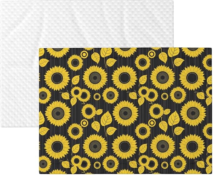 Double Sided Plush Pet Blanket with Cozy Dot Texture and Smooth Reverse, Abstract Yellow Sunflower, Reversible Throw for Dogs Cats on Couches Beds Crates