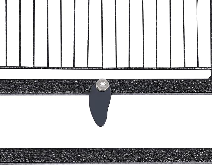 Parakeet Bird Cage 36.9 Inch Wrought Iron Flight Bird Cage Pet Bird Flight Cages with 4 Universal Wheels 3 Standing Poles Rolling Stand Bird Playground
