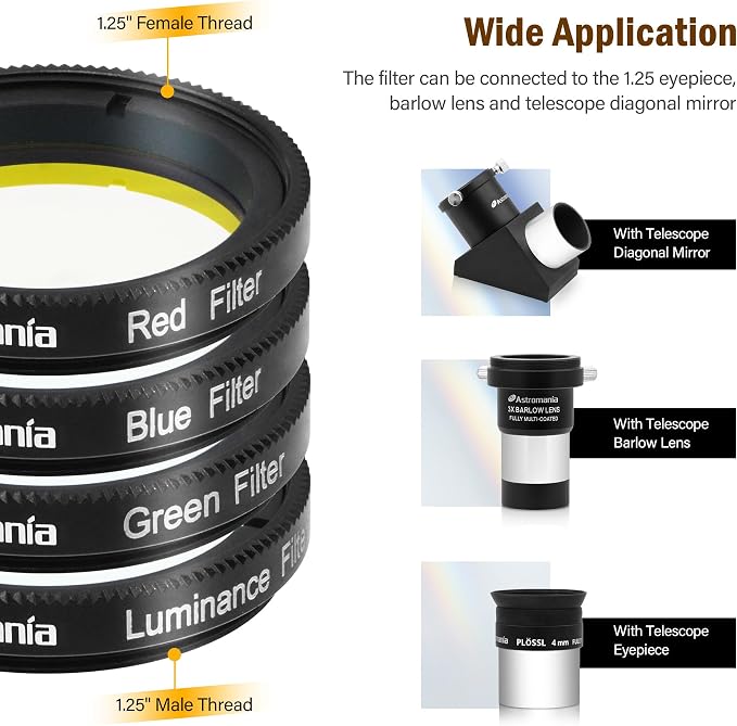 Astromania Deluxe Telescope LRGB 1.25 Inch Filter Set