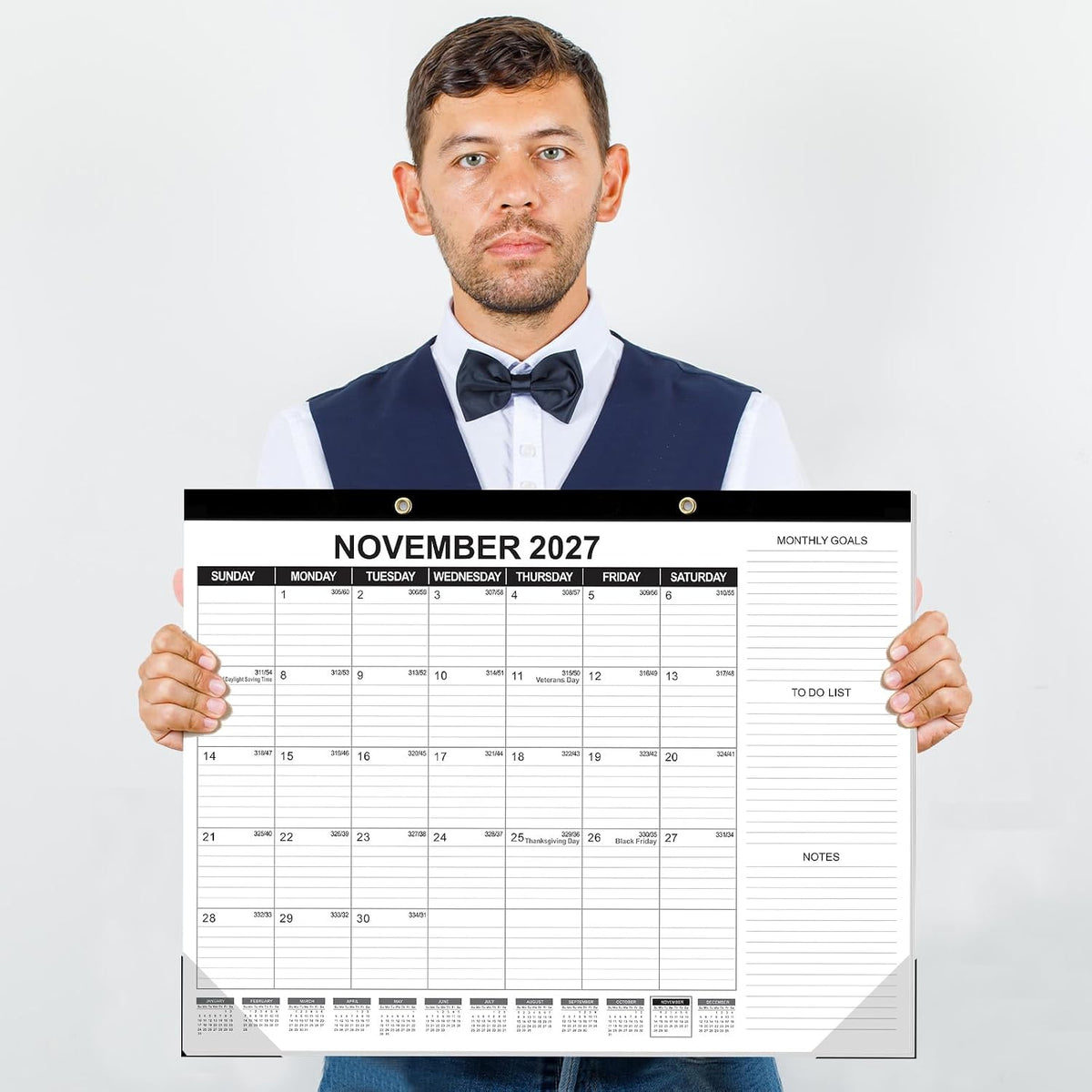 GuassLee Large Desk Calendar 2027-2028 3 Pack, 18 Months, 22" x 17"
