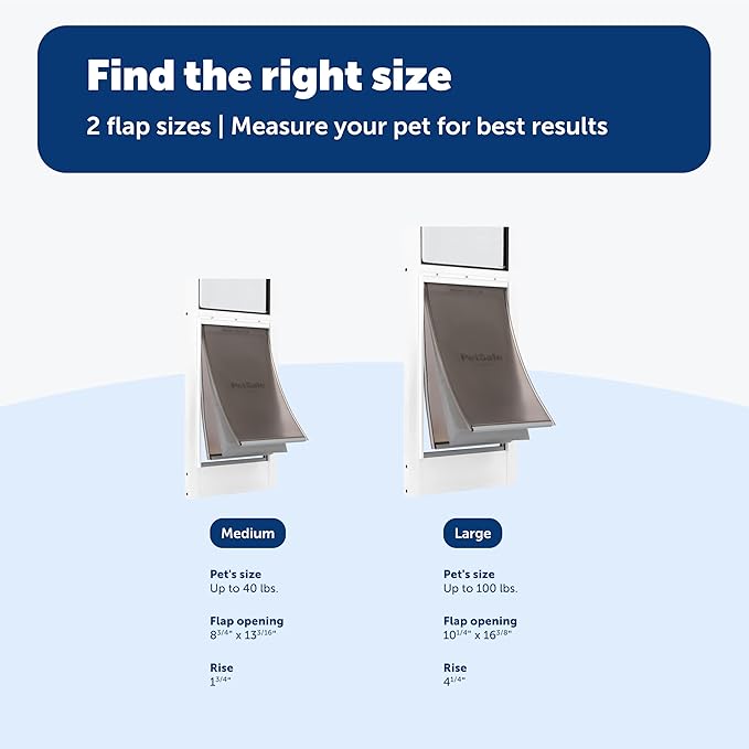 PetSafe Extreme Weather Sliding Glass Pet Door - Energy Efficient Entry for Dogs & Cats - Triple Flap with Magnetic Seal - Durable Aluminum Frame - Easy Install - Mediume