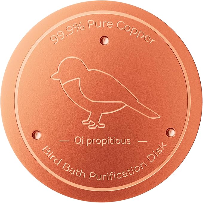 Bird Bath Copper Disk – 99.99% Pure Copper Water Cleaner, 1 mm Thick with Stable Triple-Point Support, Safe Natural Solution for Outdoor Birdbaths Bowls, All-Season Use,Bird,1pcs