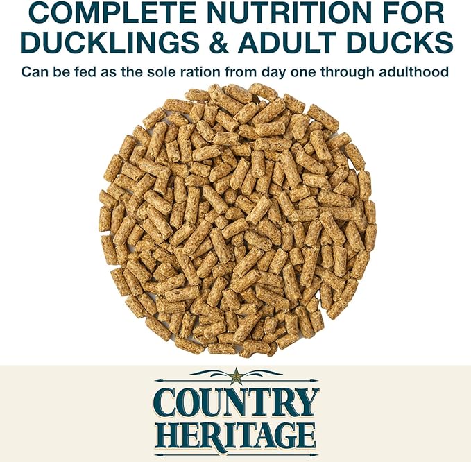Country Heritage Duck Feed – Pellets for All Life Stages (19% Protein with Prebiotics & Probiotics) (5 Pounds)