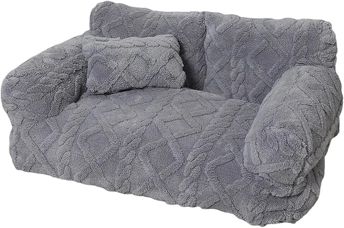 Pet Sofa - Plush Elastic Detachable Couch, Dog Bed Furniture, Softs Comfortable Lounger, Washable Animal Cushion with Plush Elastic | Pet Sofa for Puppys Cat Kitten Small Medium Large Breed Home