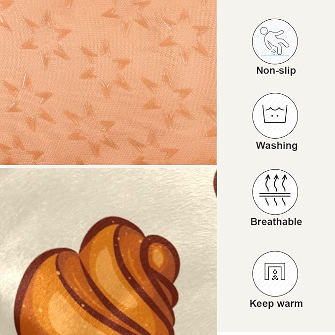Pet Bed Crunchy Croissants Dog Bed Mat Absorbing Non Slip Pad Pet Sleeping Mat for Small, Medium, and Large Dogs Puppy Cat 36 in x 24 in
