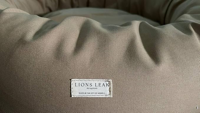 Organic Cotton Canvas Dog Bed: Removable Cover, Natural Fill - Made in USA (Tan, X Large 42" x 8" inches)