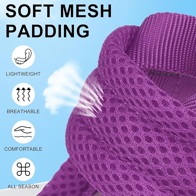 BEAUTYZOO No Pull Dog Harness Medium Sized Dog, Breathable Mesh Padded Dog Harness and Leash Set, Adjustable Reflective Escape Proof Dog Vest Harnessss Quick Fit for Training Walking, Purple M