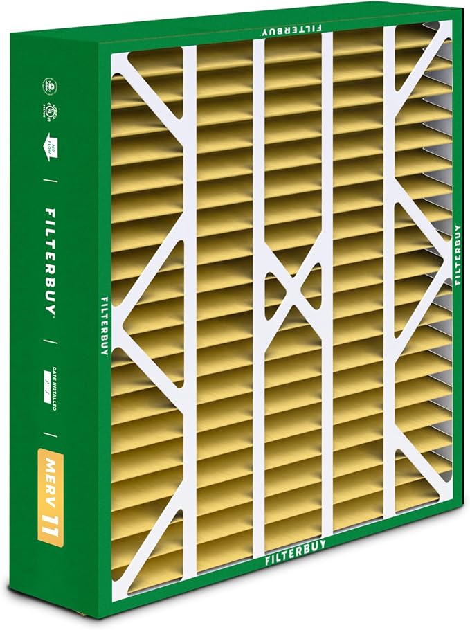Filterbuy 20x25x6 Air Filter MERV 11 Superior Pet & Allergy Defense, Pleated