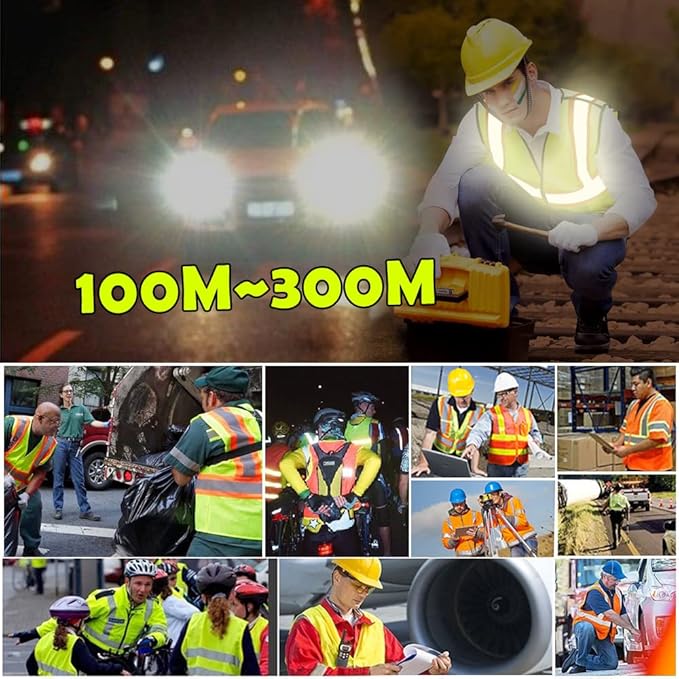 YOWESHOP High Visibility Safety Vest Custom Your Logo Protective Workwear 5 Pockets With Reflective Strips Outdoor Work Vest (2XL, Blue Black Luminous)