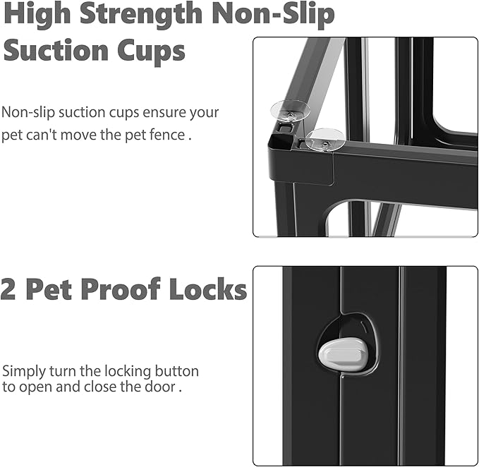 Clear Acrylic Dog Playpen with Door, for Puppy Rabbit Transparent Pet Pen, Dog Playpen Indoor, Dog Fence, Easy Assemble & Cleaning Dog Pen for Small & Medium Dogs