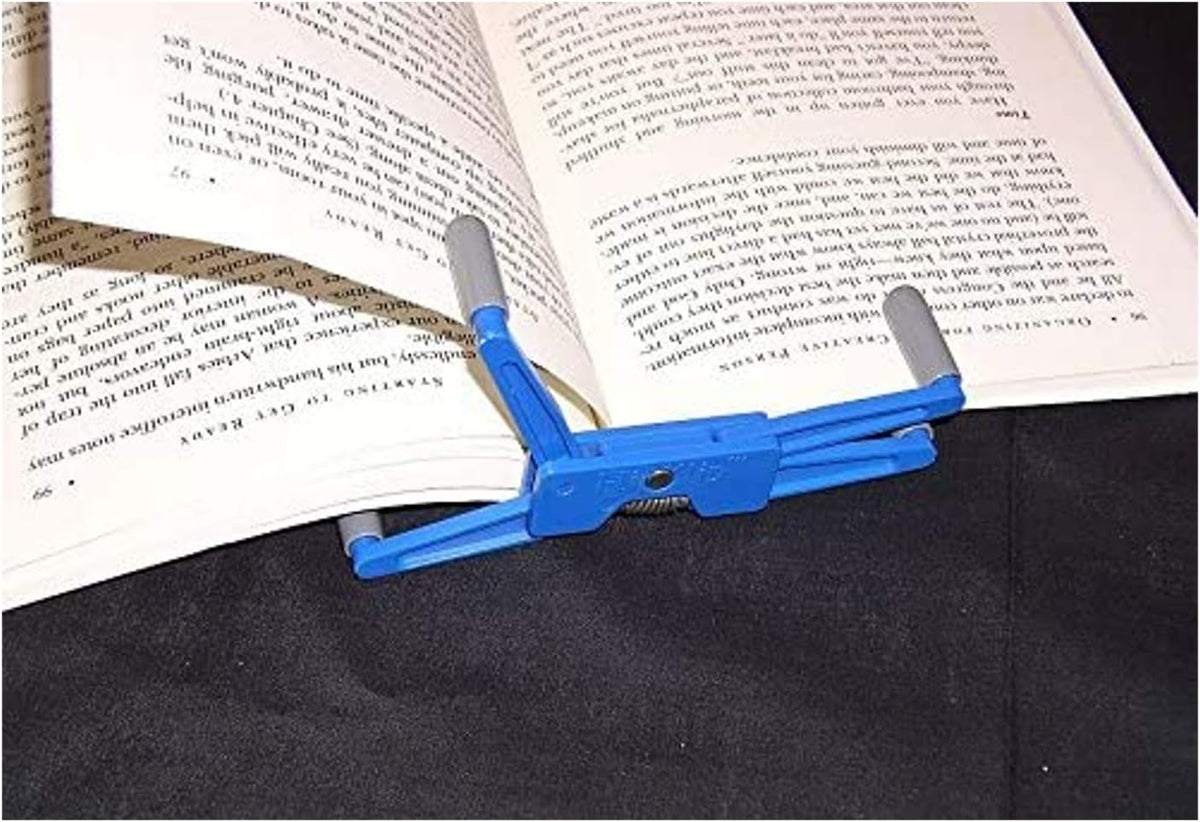 Portable Book Page Holder for Hands Free Reading in Bed, on the Go, on the Treadmill & Exercise Bike - Works on Hardcovers, Paperbacks, Magazines, and Comic, Art, Piano and Recipe Books