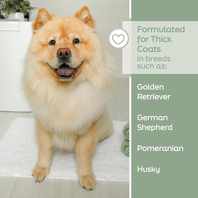 Hartz True Coat Thick Coat Dog Shampoo, 5 in 1 De‑Sheds & Softens with Oat Milk, Coconut Oil & Aloe, 16 oz