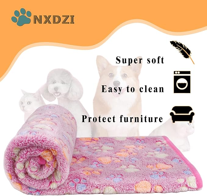 Dog Blankets for Small Medium Dogs Washable, 3 Pack Pet Blanket Washable 30" x 20", Fuzzy Soft Puppy Throw Cover for Kennel Crate Bed