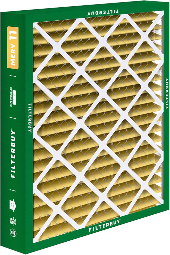 Filterbuy 20x20x5 Air Filter MERV 11 Superior Pet & Allergy Defense, Pleated