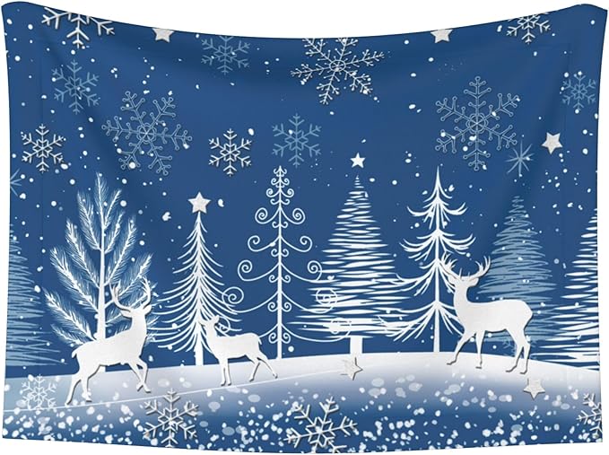 Winter Tree Blanket - Snowflake Throw Blanket 23 x 16 mas Mooses Trees Couch Blankets for Puppy Dogs Cats
