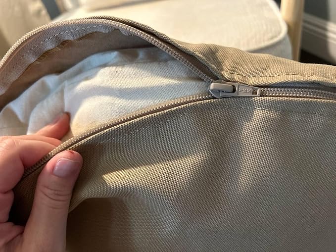 Organic Cotton Canvas Dog Bed: Removable Cover, Natural Fill - Made in USA (Tan, X Small 18" x 6" inches)
