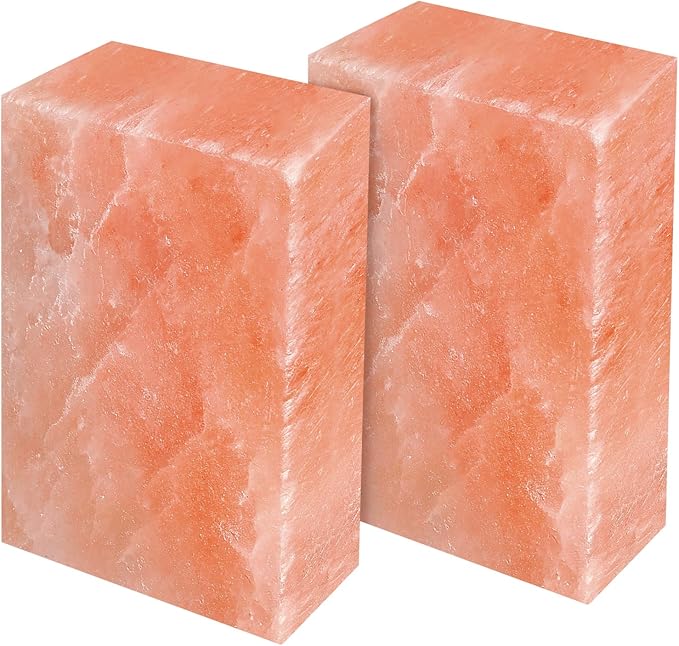 UMAID Himalayan Salt Block – 8x4x2 2-Pack – 100% Natural Mineral Salt Lick for Horses, Cows, Goats & Sheep – Animal Feed Supplement, Long-Lasting Salt Chunks