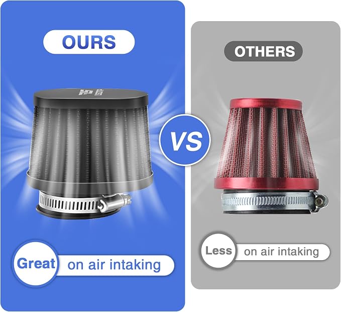 2PCS Motorcycle Air Filter Universal 42MM Replacement Engine Filter Dirt Bike