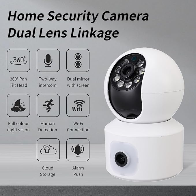 VBESTLIFE Indoor Pan Tilt Smart Security Camera, 2.4GHz WiFi 1080P HD Dog Camera, APP for O KAM Pro, for Home Security, Pet, Older