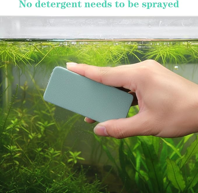 3Pack Aquarium Double Sided Sponge Brush, Aquarium Glass Cleaner Sponge, Algae Scrubber Pad for Glass Aquariums, Dual Sided Surface Buildew Remover, Aquariums Cleaning Tools (3.5"x1.54"x0.51")