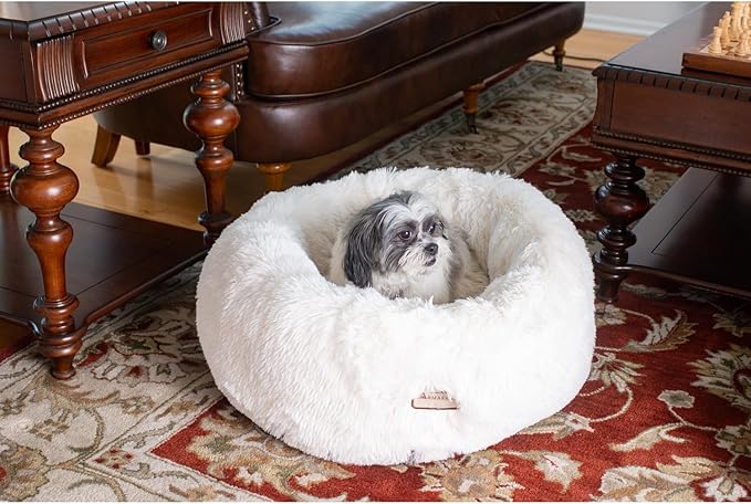 Tuscan Treats Cuddler Pet Bed - 28" L x 28" W x 9" H Ultra-Plush and Soft for Cats and Small Dogs, Skid and Water-Resistant Base, Machine Washable, 3.5 lbs