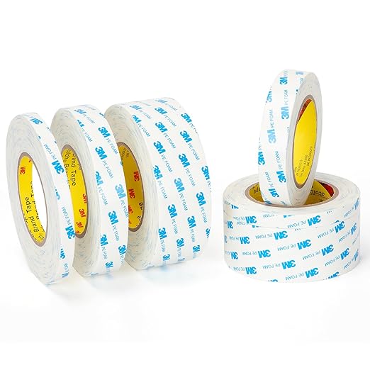 3M Double Sided Tape 0.75"×16.5Ft 2 Pack PE Foam Tape Removable Adhesive Tape Heavy Duty Waterproof for Home Office Decor Crafts Arts DIY Paint Picture Poster