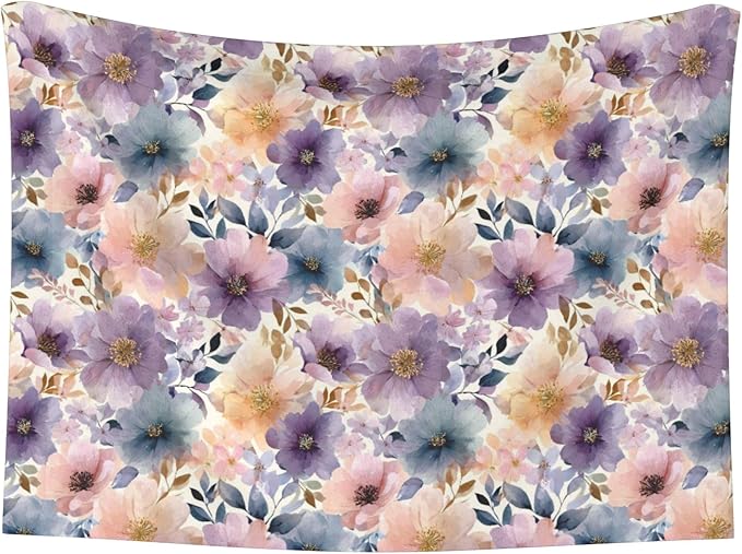 Waterproof Dog Blanket Soft Pet Blanket for Puppy Cat, Fleece Cat Throw Blankets for Furniture Bed Couch Sofa Reversible - Vintage Floral 1