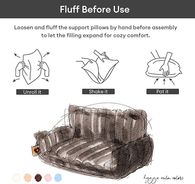 FUNNY FUZZY Dog Bed Orthopedic & Fluffy Dog Couch Bed, Corduroy Fleece Pet Beds Washable, Supportive Foam Pet Sofa Bed with Removable Zipper Cover - Snoozy Dream, Dark Grey, XL