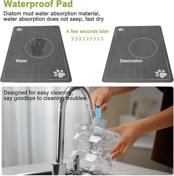 RIZZARI Large Water Dispenser for Dogs: 9L Automatic Stainless Steel Gravity Raised Black Pet Feeder for Pet Dogs Indoor/Outdoor