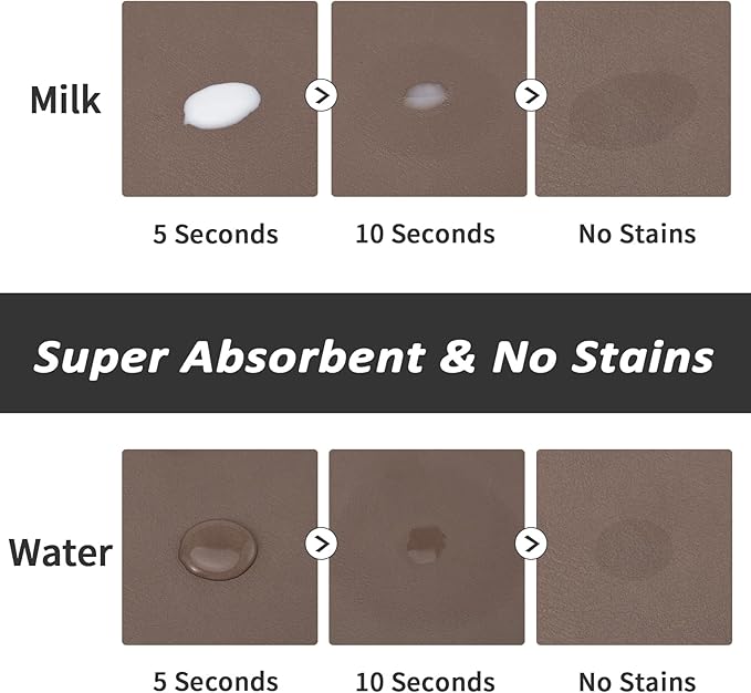 Dog Food Mat - Absorbent Cat Mat for Food and Water, No Stains Pet Feeding Bowl Mat, Easy to Clean Pet Placemats, Quick Dry Dog Water Dispenser Mat for Messy Drinkers | Paw Brown 24"x36"