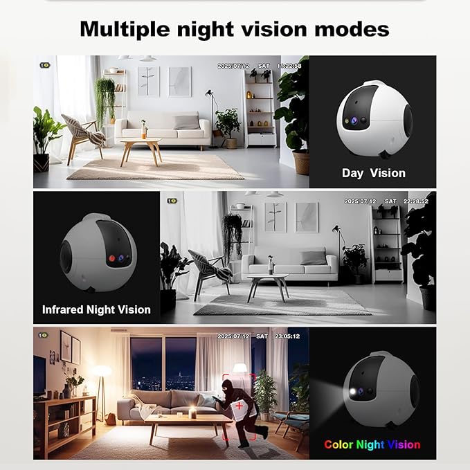 1080P HD Moving Pet Camera Two Way Audio Pet Camera 10000mAh Battery Pet Monitoring Camera Remote APP Control Camera with Night Vision Interactive Cat Camera Companion Robot