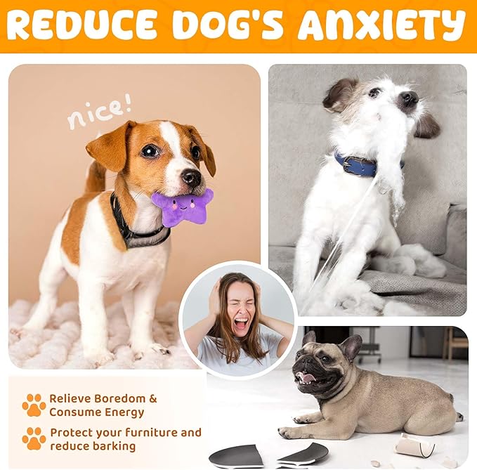 Dog Squeaky Toys 8 Pack, Puppy Plush Squeaky Toys for Medium Small Dogs, Cute Pet Toys Stuffed Puppy Chew Toys for Teething, Interactive Toys Set for Puppy Supplies