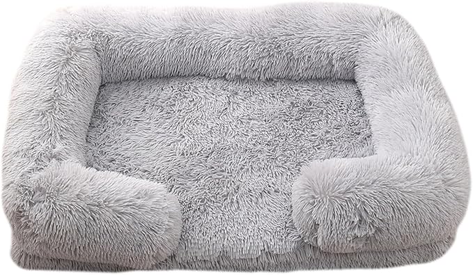 Dog Beds Large Sized dog Orthopedic, Sofa Dog Bed with Waterproof Lining and Nonskid Bottom, Rectangle Washable Dog Bed for Medium Small Dogs and Cats Comfortable ( Color : Gray1 , Size : 23 x 18" )