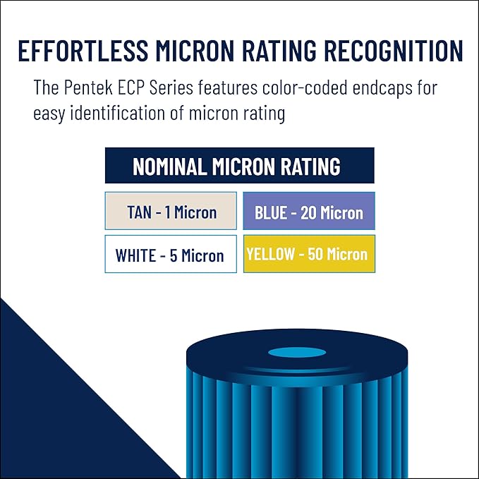 Pentair Pentek ECP20-20BB Big Blue Sediment Water Filter, Whole House Heavy