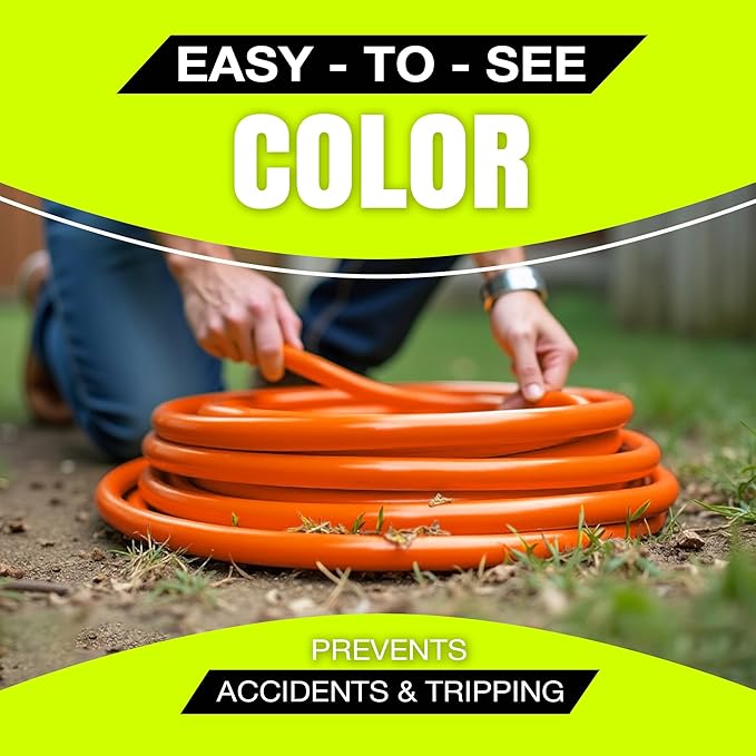 6ft Outdoor/Indoor Extension Cord 16/3 Gauge Heavy Duty 3 Prong SJTW, Waterproof, Flexible Cold-Resistant Long Power Cord,13A 125V 1625W, Orange by LifeSupplyUSA