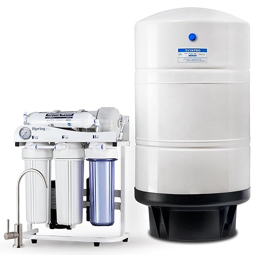 iSpring RCS5T+T20M, 500 GPD Light Commercial Reverse Osmosis Water Filter System