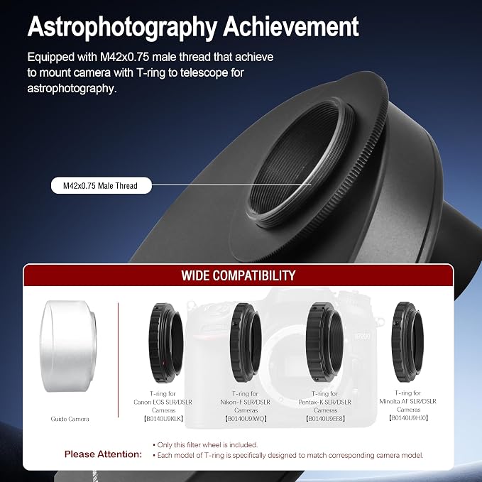 Astromania Telescope Filter Drawer, Telescope Accessories Compatible
