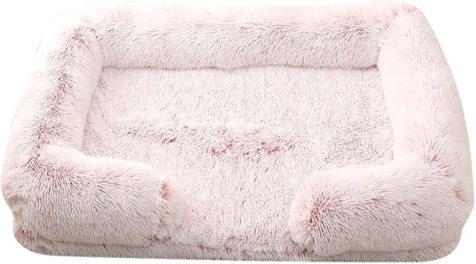 Dog Beds Large Sized dog Orthopedic, Sofa Dog Bed with Waterproof Lining and Nonskid Bottom, Rectangle Washable Dog Bed for Medium Small Dogs and Cats Comfortable ( Color : Pink , Size : 51 x 35" )