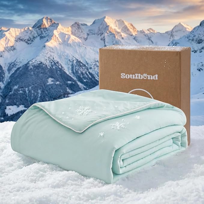 Soulbond Cooling Blanket for Extra Large Dogs - Q-MAX>0.45, Washable Cool Pet Cats Throw Blanket for Hot Weather, Self-Cooling Soft Dog Mat for Bed Crates Couch Sofa Cars(50"x60", Aqua Green)