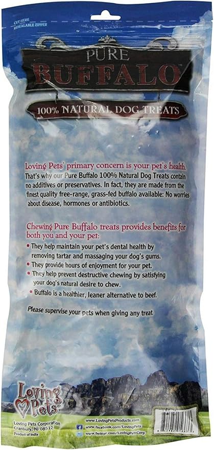 Loving Pets Pure Buffalo Lung Steaks – Natural Single Ingredient Buffalo Dog Treats – High Protein Chewy Dog Snacks for Everyday Reward – Grain Free, Long-Lasting Treats for Small, Medium & Large Dogs