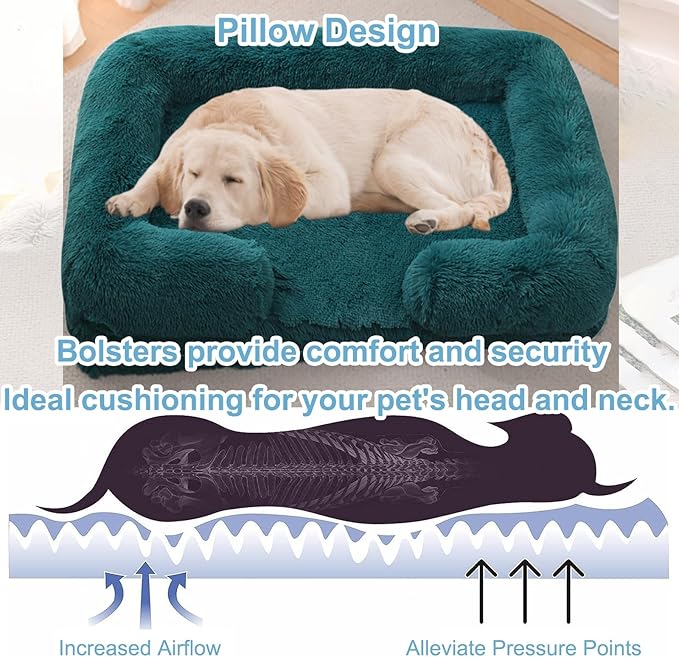 Dog Beds Large Sized dog Orthopedic, Sofa Dog Bed with Waterproof Lining and Nonskid Bottom, Rectangle Washable Dog Bed for Medium Small Dogs and Cats Comfortable ( Color : Blue1 , Size : 51 x 35" )