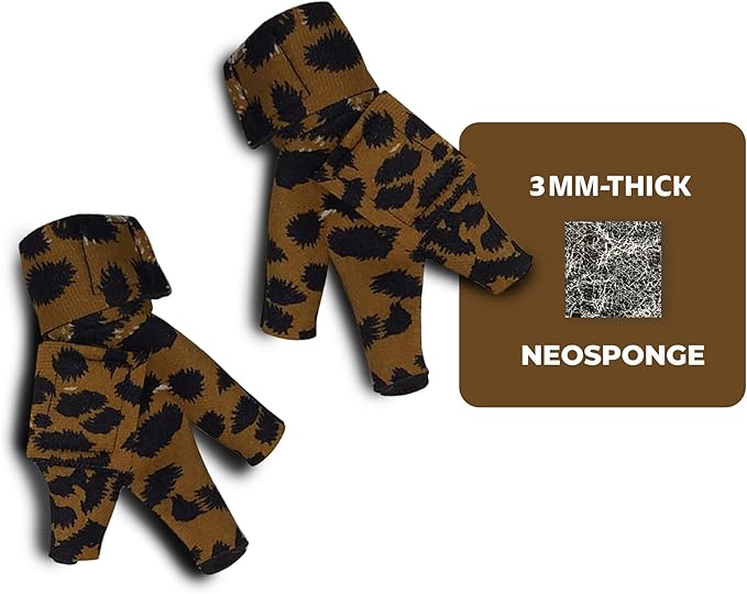 Chicken Shoes for Injured Feet – Protective Neoprene Footwear for Chicken, Open-Toe Design for Bumblefoot Relief, Made in USA - Large, 4" Max. Inside Width, Leopard