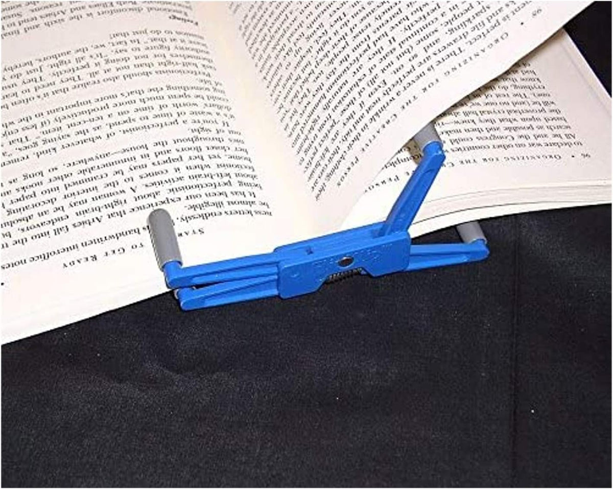 Portable Book Page Holder for Hands Free Reading in Bed, on the Go, on the Treadmill & Exercise Bike - Works on Hardcovers, Paperbacks, Magazines, and Comic, Art, Piano and Recipe Books