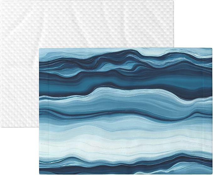 Waterproof Dog Blanket Soft Pet Blanket for Puppy Cat, Fleece Cat Throw Blankets for Furniture Bed Couch Sofa Reversible - Teal Turquoise Fluid Stripes