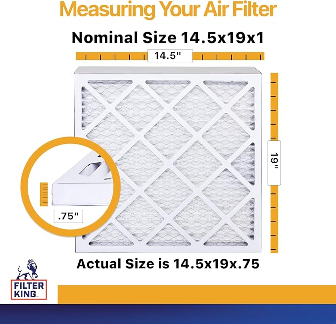 Filter King 14.5x19x1 Air Filter | 4-PACK | MERV 13 HVAC Pleated A/C Furnace